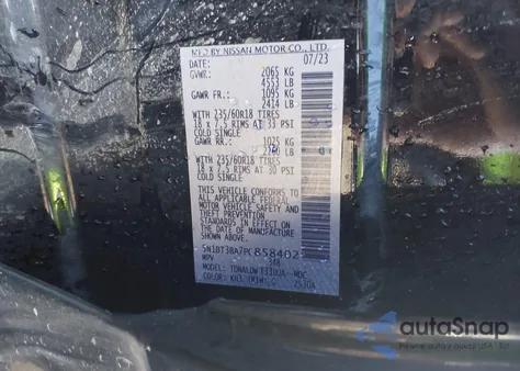 2023 Nissan Rogue Sv Fwd z USA, uszkodzony, nr VIN 5N1BT3BA7PC858402